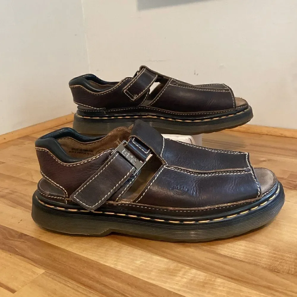 Dr. Martens Brown Leather Vintage Y2K 9064 Men's Airwair Chunky Sandal Size 10